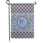Gingham & Elephants Small Garden Flag - Single Sided w/ Name or Text