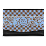 Gingham & Elephants Genuine Leather Women's Wallet - Small (Personalized)