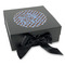 Gingham & Elephants Gift Boxes with Magnetic Lid - Black - Front (angle)