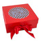 Gingham & Elephants Gift Boxes with Magnetic Lid - Red - Front
