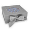 Gingham & Elephants Gift Boxes with Magnetic Lid - Silver - Front