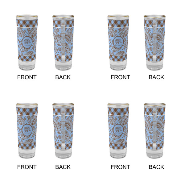Gingham & Elephants Glass Shot Glass - 2 oz - Set of 4 - APPROVAL