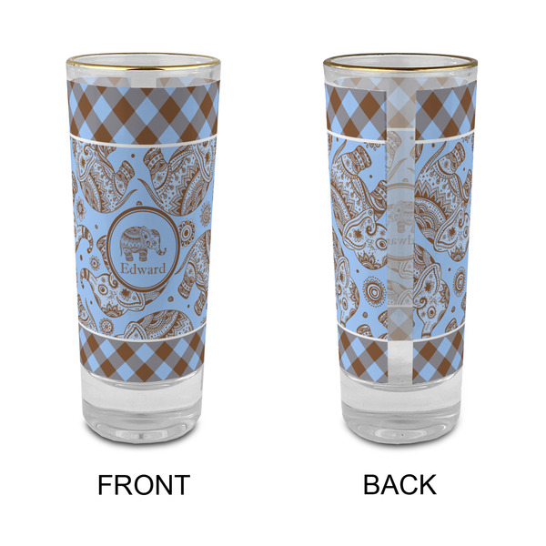 Gingham & Elephants Glass Shot Glass - 2 oz - Single - APPROVAL