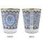 Gingham & Elephants Glass Shot Glass - with gold rim - APPROVAL