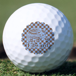Gingham & Elephants Golf Balls - Non-Branded - Set of 12 (Personalized)