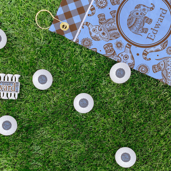 Gingham & Elephants Golf Balls - Generic - Set of 12 - LIFESTYLE