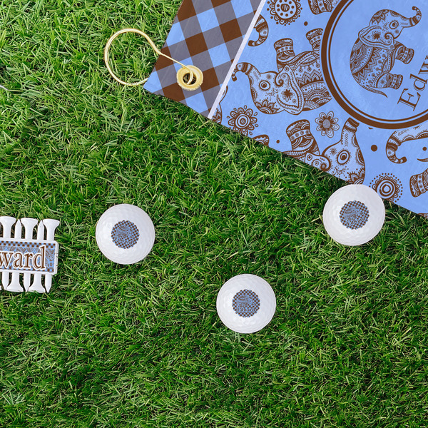 Gingham & Elephants Golf Balls - Generic - Set of 3 - LIFESTYLE