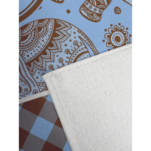 Gingham & Elephants Golf Towel - Detail