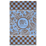 Gingham & Elephants Golf Towel - Poly-Cotton Blend w/ Name or Text