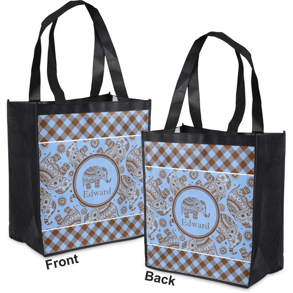 Gingham & Elephants Grocery Bag - Apvl