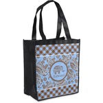 Gingham & Elephants Grocery Bag (Personalized)