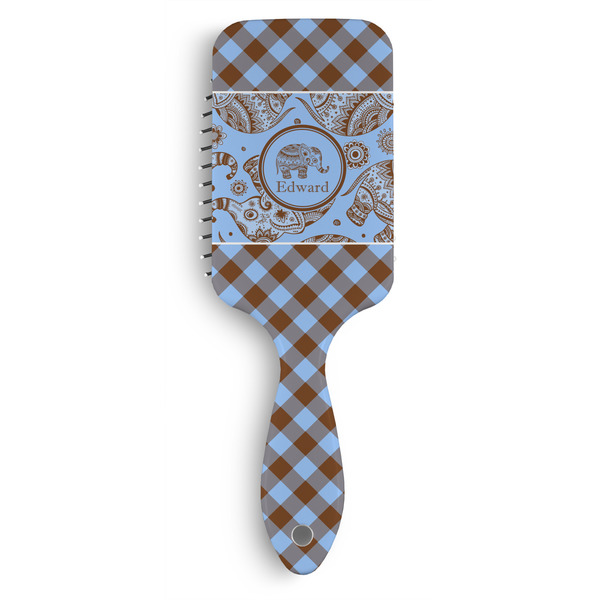 Custom Gingham & Elephants Hair Brushes (Personalized)