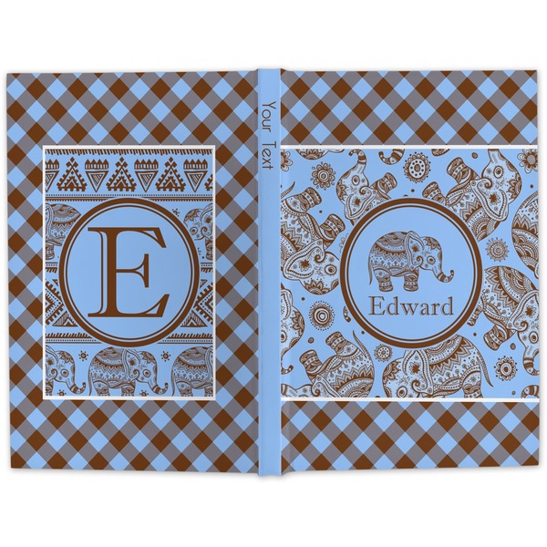 Gingham & Elephants Hard Cover Journal - Apvl