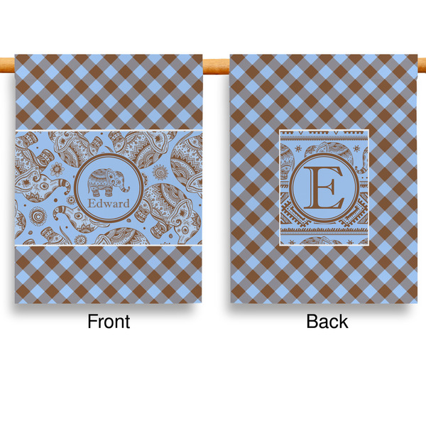 Gingham & Elephants House Flags - Double Sided - APPROVAL