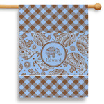 Gingham & Elephants 28" House Flag (Personalized)