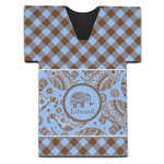 Gingham & Elephants Jersey Bottle Cooler (Personalized)