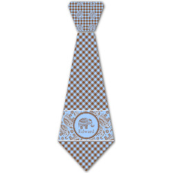 Gingham & Elephants Iron On Tie - 4 Sizes w/ Name or Text
