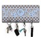 Gingham & Elephants Key Hanger w/ 4 Hooks w/ Graphics and Text