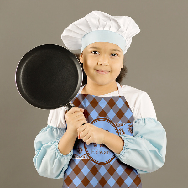 Gingham & Elephants Kid's Aprons - Medium - Lifestyle