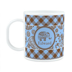 Gingham & Elephants Plastic Kids Mug (Personalized)