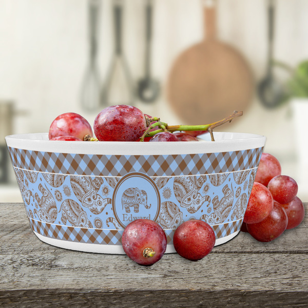 Gingham & Elephants Kids Bowls - LIFESTYLE
