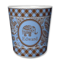 Gingham & Elephants Plastic Tumbler 6oz (Personalized)