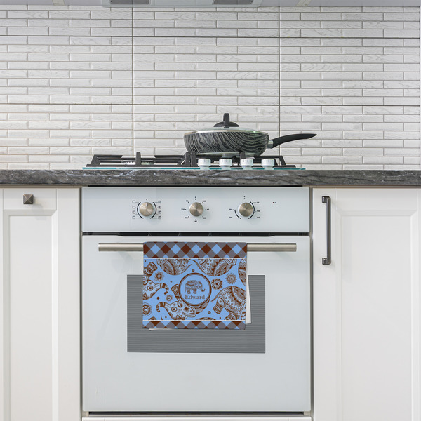 Gingham & Elephants Kitchen Towel - Poly Cotton - Lifestyle