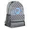 Gingham & Elephants Large Backpack - Gray - Angled View