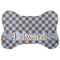 Gingham & Elephants Bone Shaped Dog Food Mat (Large) (Personalized)