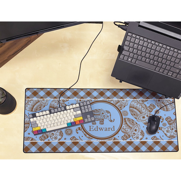 Gingham & Elephants Large Gaming Mats - LIFESTYLE