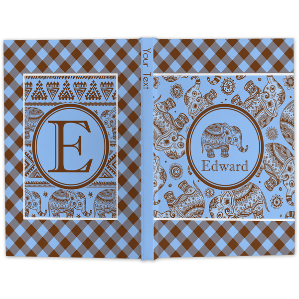 Gingham & Elephants Large Hard Cover Journal - Apvl