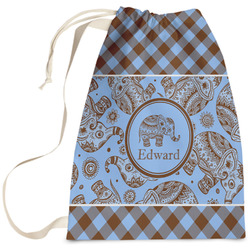 Gingham & Elephants Laundry Bag (Personalized)