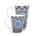 Gingham & Elephants Latte Mug (Personalized)