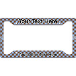 Gingham & Elephants License Plate Frame - Style A (Personalized)