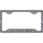 Gingham & Elephants License Plate Frame - Style C (Personalized)