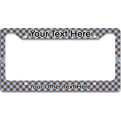Gingham & Elephants License Plate Frame - Style B (Personalized)