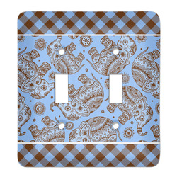 Gingham & Elephants Light Switch Cover (2 Toggle Plate)