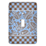 Gingham & Elephants Light Switch Cover