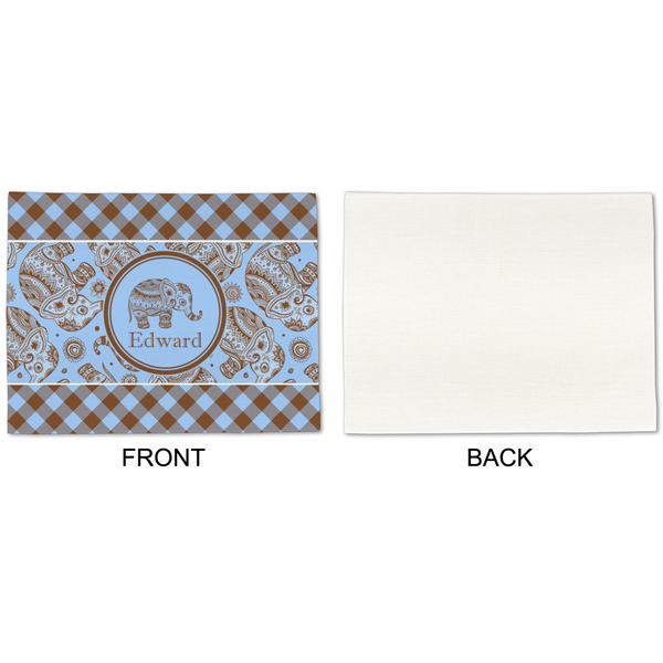 Gingham & Elephants Linen Placemat - APPROVAL Single (single sided)