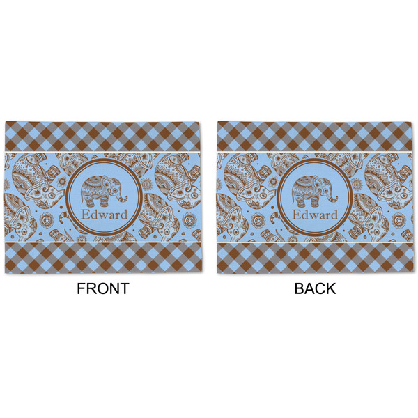 Gingham & Elephants Linen Placemat - APPROVAL (double sided)