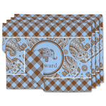 Gingham & Elephants Linen Placemat w/ Name or Text
