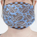 Gingham & Elephants Face Mask Cover