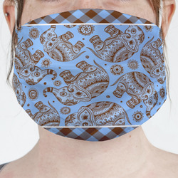 Gingham & Elephants Face Mask Cover (Personalized)