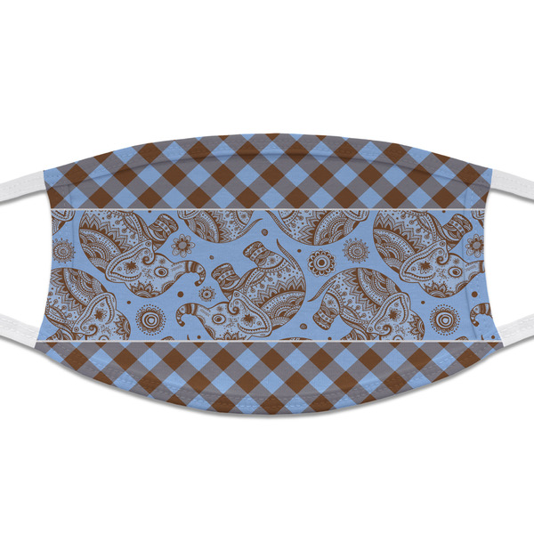 Custom Gingham & Elephants Cloth Face Mask (T-Shirt Fabric)