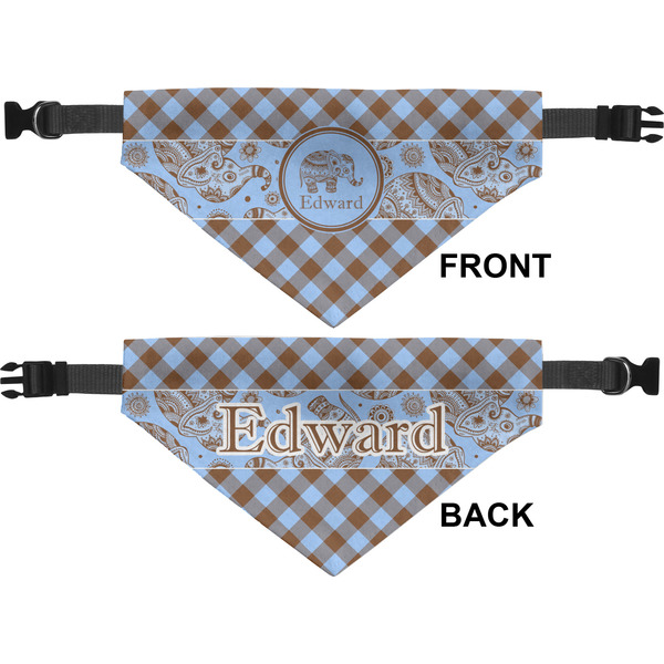 Gingham & Elephants Medium Dog Bandana Approval