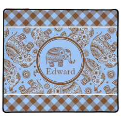 Gingham & Elephants XL Gaming Mouse Pad - 18" x 16" (Personalized)