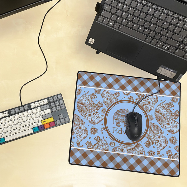 Gingham & Elephants Medium Gaming Mats - LIFESTYLE
