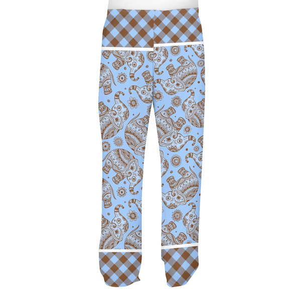 Gingham & Elephants Men's Pjs Back - on model