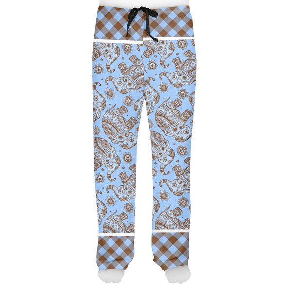 Gingham & Elephants Men's Pjs Front - on model