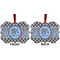 Gingham & Elephants Metal Benilux Ornament - Front and Back (APPROVAL)